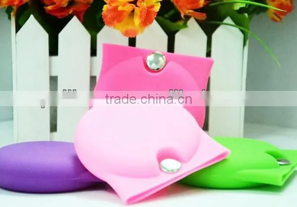 Round Silicone Coin Bag Key Ring Keychain Wallet photo-3