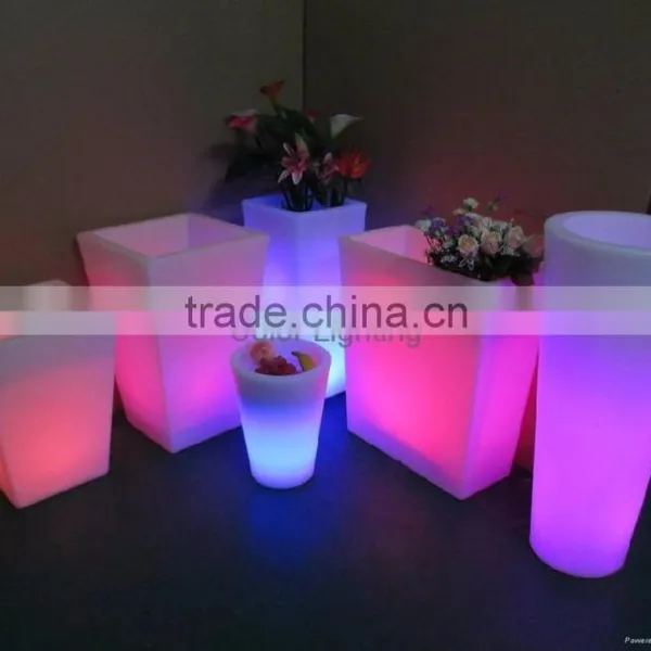 China Factory LED Luminous Plastic Plant Pot Wonderful Tall LED Flowerpot Color Changing LED Flower Pot photo-3