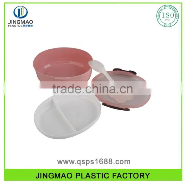 Food Grade Double-layer Ellips Plastic Lunch Box photo-2