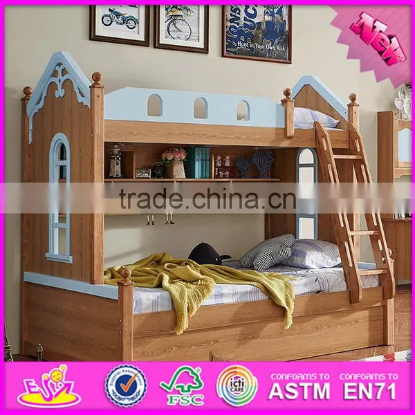 2016 Wholesale Modern Wooden Children Bunk Bedroom Designs W08H043 photo-4