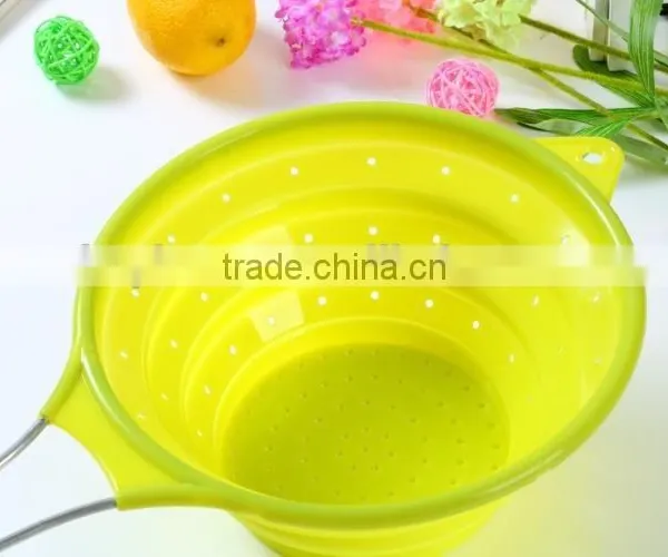 High Quality Silicone Foldable Colanders, Noodle Basket, Pasta Colander photo-5