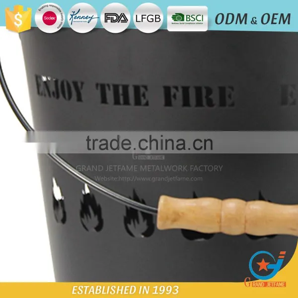 Ash Bucket With Lid Metal Wooden Ash Bucket With Handle photo-6