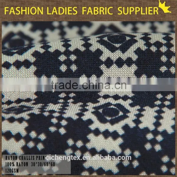 100% Printed Rayon Fabric Shaoxing Reactive Prints Fashion Woven Fabric for Lady Dress photo-5