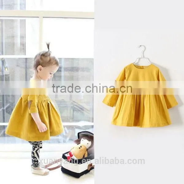 New Design Children Clothing Long Sleeve 100% Cotton Fancy Clothes Wholesale New Model Girl Dress photo-6