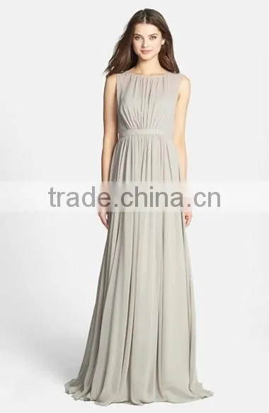 MGOO 2016 Formal Occasions Pleated Chiffon Maxi Dress Pictures Of Latest Gown Plain Elegant Prom Dress photo-6