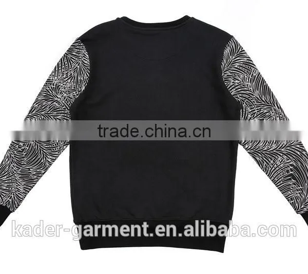 2015 Online Shopping Garment Fashion Sweatshirt Plain Sweatshirt With Palm Leaves Sleeve photo-2