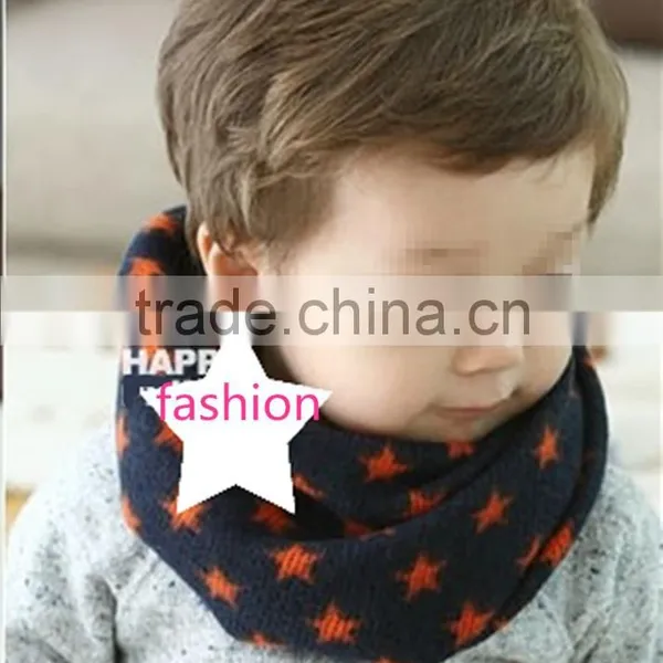 Korean Style Lovely Winter Warm Acrylic Five-pointed Star Pattern Fashion Baby Scarf Kids Infinity Scarf photo-2