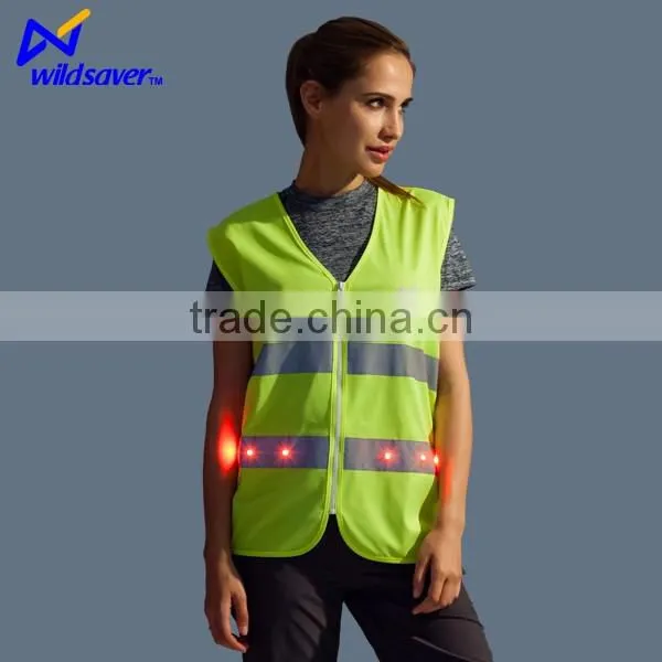 Outdoor Work Hi Vis Reflecting Safety Vest With LED Light photo-3
