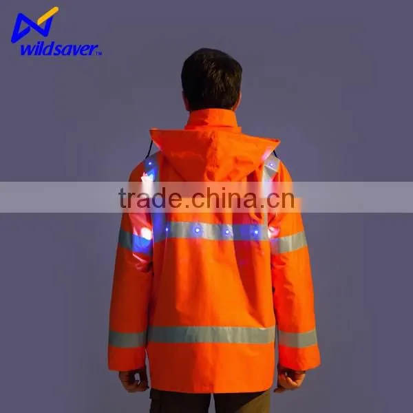 Reflective Safety Winter Industrial Working Cotton Jackets With Leds photo-3