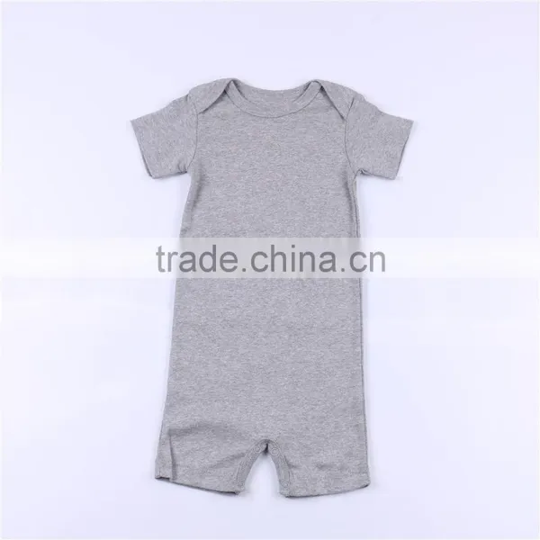 Hot Sale Wholesale Short Sleeve 100% Cotton Baby Jumpsuit Solid Color Baby Rompers Infant Clothes