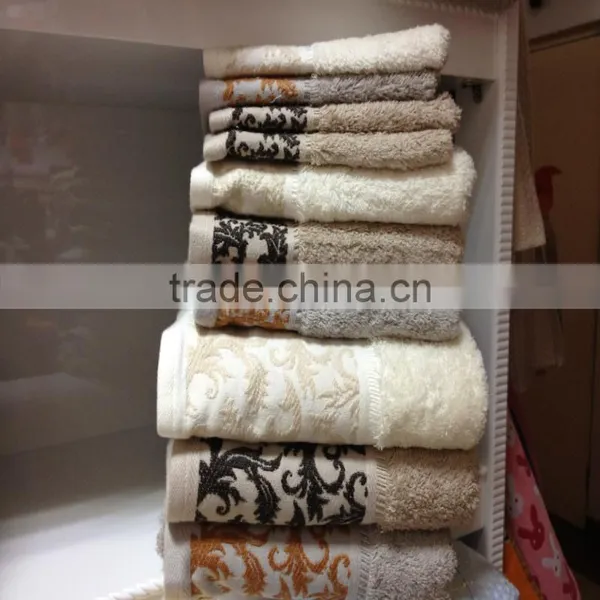 Solid-colored Set With Diamond Pattern Egyptian Cotton Towel Set photo-4