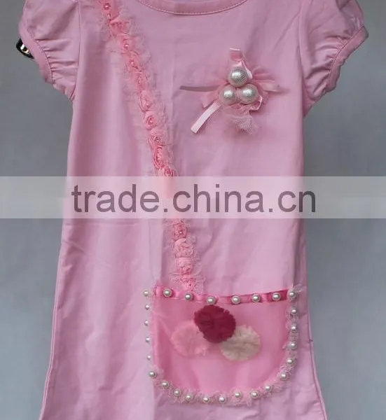 2014 New Style Baby Cotton T Shirt With Bag Design