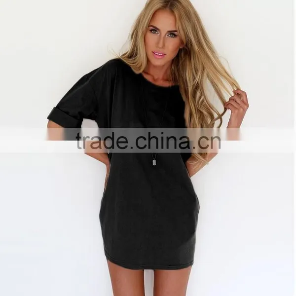 Fashion Summer Soft Nice Chiffon Dress Sleeve Black Grey Clothing Night Club Sexy Slim Dress