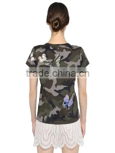 Custom Unisex Cotton Short Sleeve Camouflage Pattern T-shirts,Men & Women Top Quality Camouflage T Shirts For Army photo-3