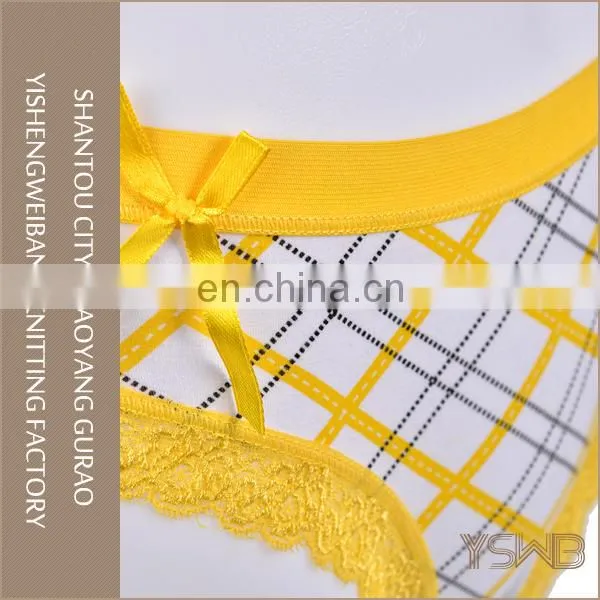 Hot Selling Lace Plaid Panty High Elasticity Cotton Underwear for Fat Women photo-3