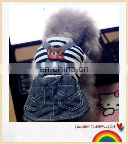 Pet Dog Cats Striped Pant Jumpsuit Clothes