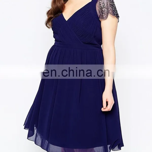 Top Fashion High Quality Plus Size One Pieces Cocktail Dress for Fat Lady photo-3
