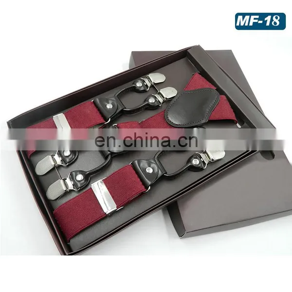 2017 Yiwu Longkang Wholesale Solid Color 6 Clips Suspenders Fashion Suspenders photo-5