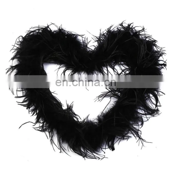 New Arrival Plumage Dyed Black Ostrich Feather Boa photo-2