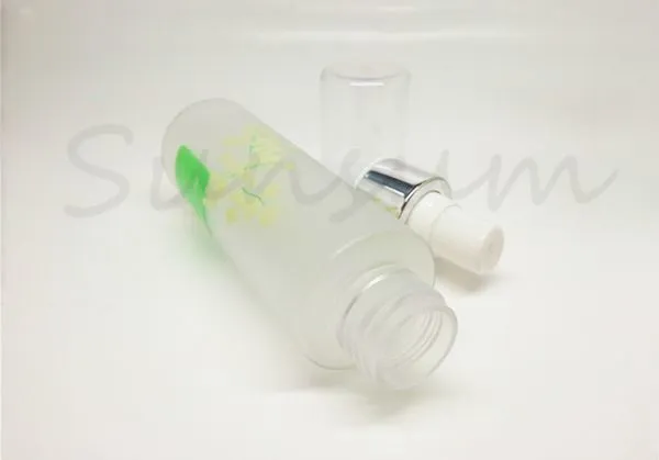 Set Matte Cosmetic Container Silver Lotion Pump Lotion Bottle photo-3