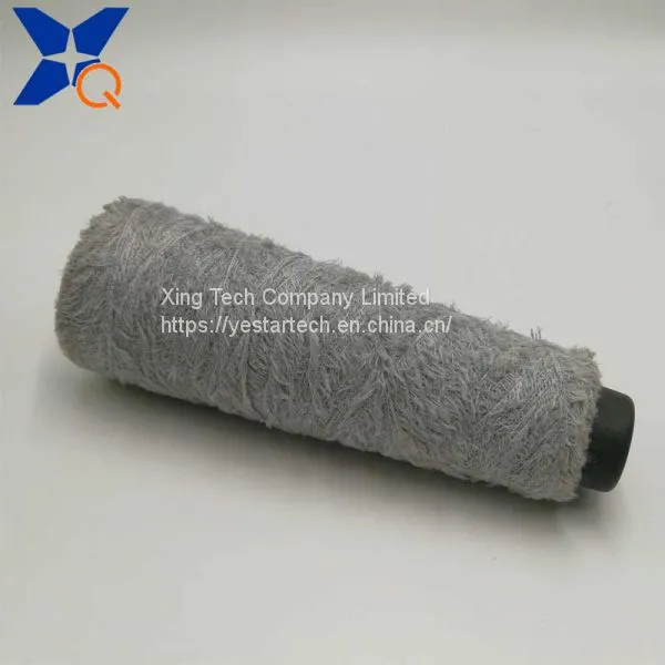 Nm13 Grey Microfiber Half Fancy Yarns Could Not Pass Needle Detector Conductive Touchsreen Yarns for Warmer Gloves-XT11273 photo-5