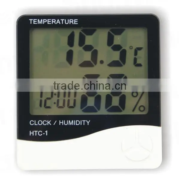 Digital LCD Thermometer Hygrometer Temp Humidity CLOCK ,temperature Humidity Clock, Wall Clock Thermometer Hygrometer