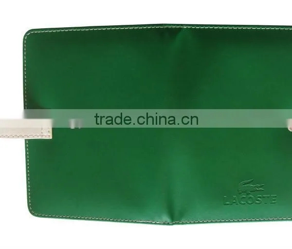 2013 New Pro PU Green Note Book Card Holder Leather Pocket Business Card Cardboard Business Card Holder