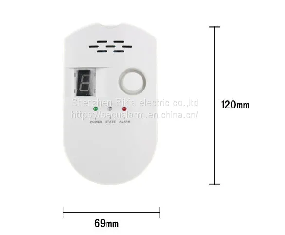 Wired Gas Alarm With LED Display/stand Alone Alarm/Gas Alarm(wechat:13510231336)