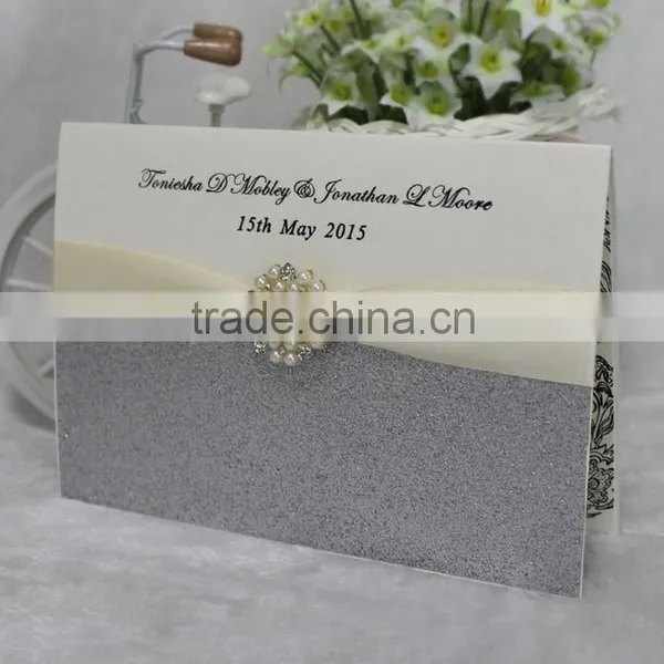Customized Nice Particular DIY Brooch Card Elegant Wedding Invitations photo-2