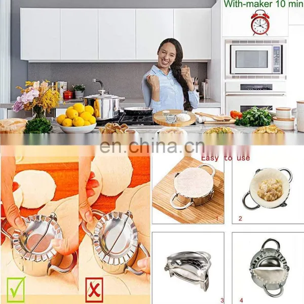 Stainless Steel Dumpling Ravioli Maker Press, Easy-tool for Dumpling Wrapper Dough Stamp Cutter Pastry Pie Making photo-3