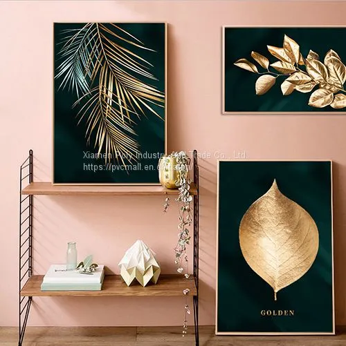 Gold Plant Leaf Canvas Poster Printed Home Decoration Painting photo-3
