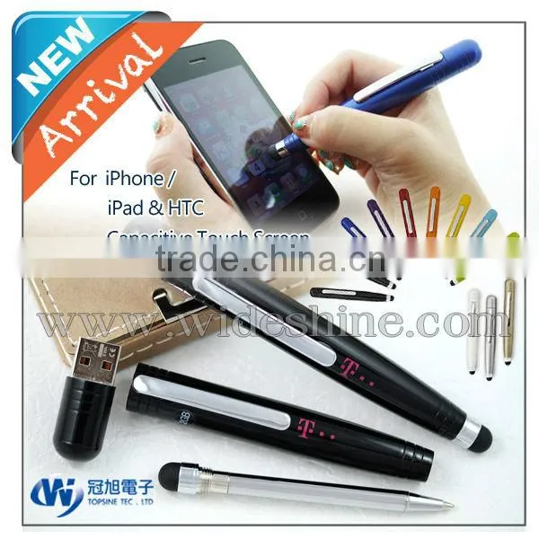 Mini Capacitive Stylus Pen 3 in 1 With Promotional Pen Drive for Wholesales Free Samples photo-2