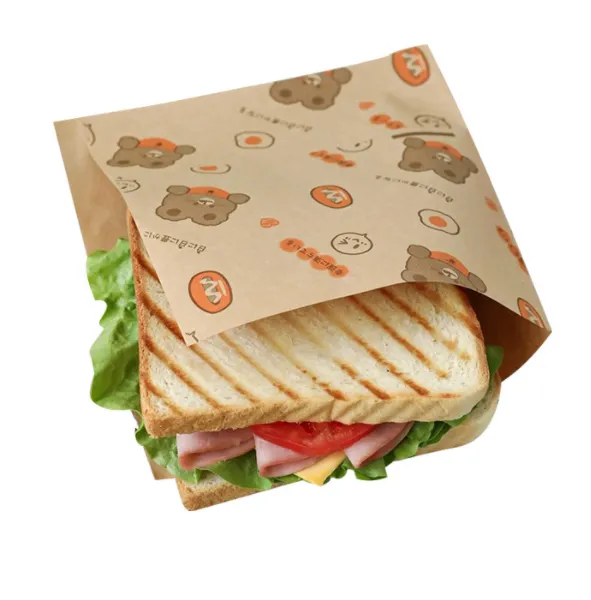 Custom Printing Bread Hamburg Sandwich Food Grade Wrapping Coated Wax Paper photo-2