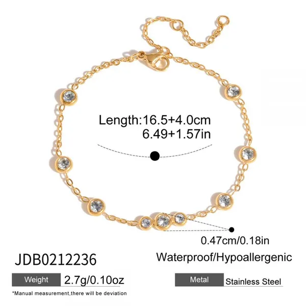 Gold Plated Layered Chain Bracelet for Women Sun Moon Charm Stainless Steel Bracelet Waterproof Adjustable Jewelry Wholesale