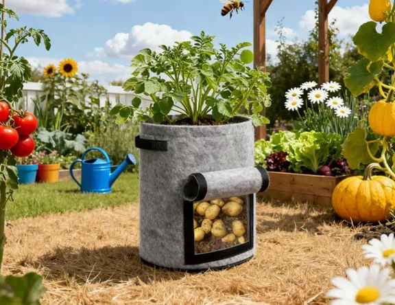 Indoor Outdoor Balcony Potato Planting Bags Vertical Garden Fabric Pots for Vegetables Fruit Planting photo-5