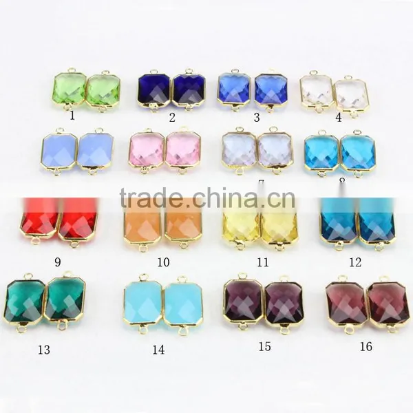 JFG0506 Wholesale Rectangle Crystal Gemstone Bezel Connectors photo-2