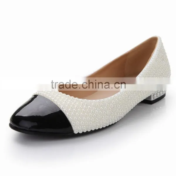 2015 New Model Woman Casual Shoes Fashion Lady Flat Shoes Pearl China Wholesale Woman Shoes photo-2
