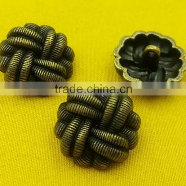 19mm Braided Finishing Fancy Metal Shank Button For Ladies Clothes -- MJ5414 photo-2