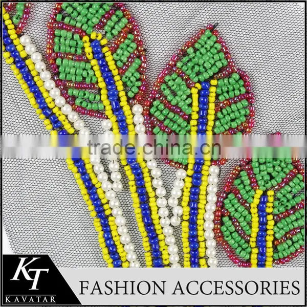 Pearl Lace Patch/Colorful Beaded Sew Lace Patch photo-2