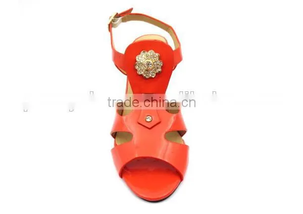New High Heel Slingback Lady Elegant Office Sandals With Golden Button photo-3