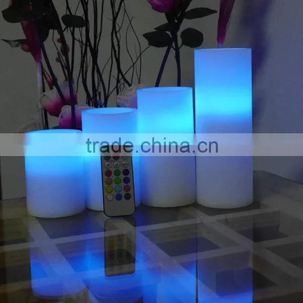 LED Pillar Wax Candle Multi-color Candle Lights With Remote Control