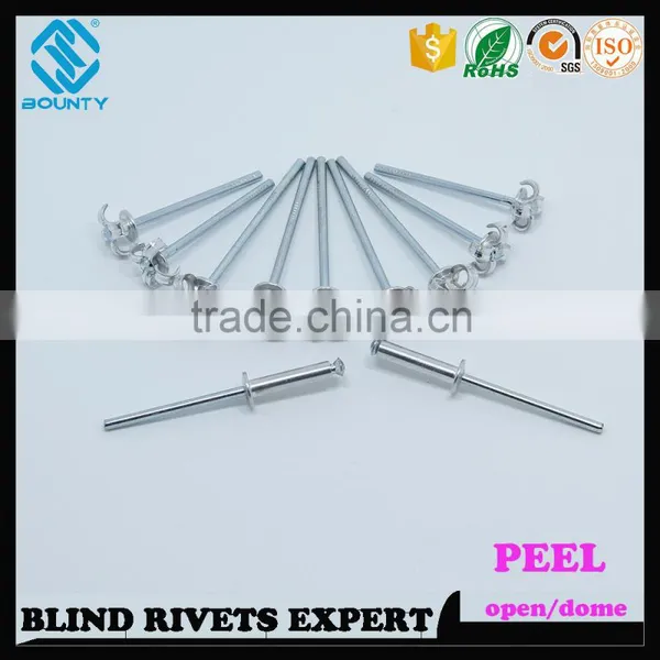 HIGH QUALITY OPEN END MANUFACTURER DOME HEAD ALUMINUM STEEL PEEL TYPE RIVETS photo-5