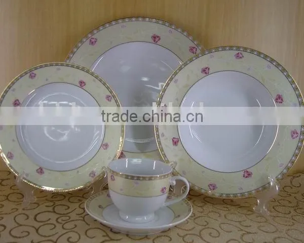 20pcs Golden Design Round Shape Porcelain Dinnerware Sets