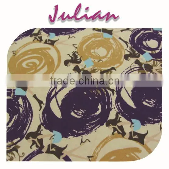 Purple Yellow Circles Spandex Print Nylon Fabric for Making Shoes