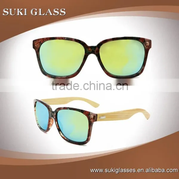 Plastic Classic Sunglasses Wooden Arms Trendy Glasses photo-3