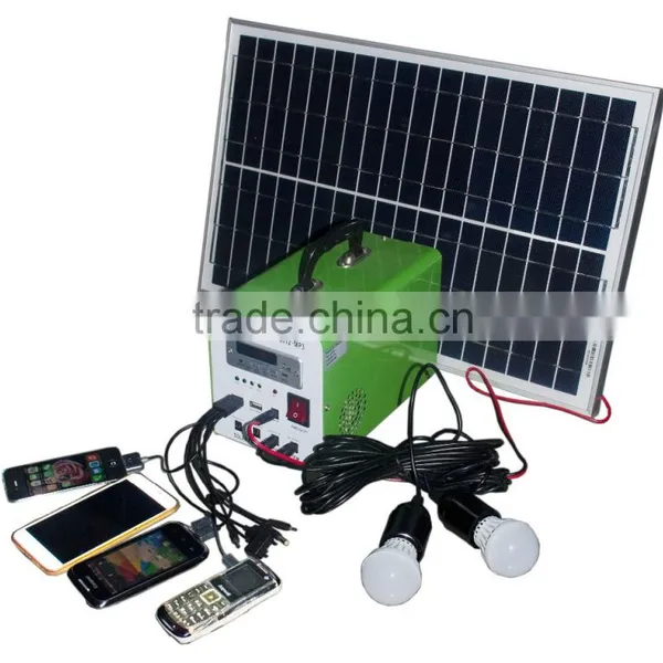Price Portable Home Mini Project 10W Poly Panel 7ah 12V Solar Led Kit Solar Fan Lighting System photo-2