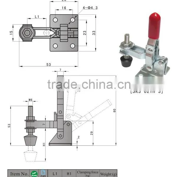 2016 Hot Selling SK3-021H-3 Vertical Toggle Clamp photo-3