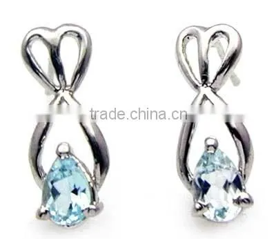 925 Sterling Silver Blue Topaz Earring