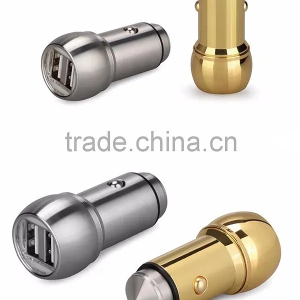 Double Usb Steel Metal Car Charger Safety Hammer for Samsung Micro Universal Dual USB Car Charger Best Car Partner A001 photo-6