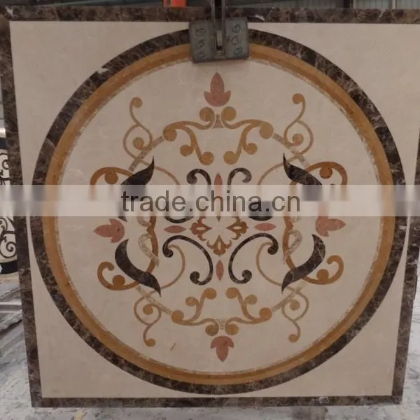 Beige Colour Marble Medallion Water Jet Marble Floor Medallion